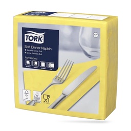 [477911] Tork dinner szalvéta 40 x 40 cm-es 3 r. 100 lapos sárga