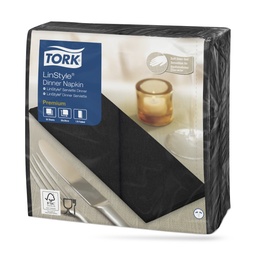 [478151] Tork LinStyle textilhatású szalvéta 39 x 39 cm-es cm-es 1 r. 50 lapos fekete