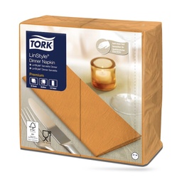 [478162] Tork LinStyle textilhatású szalvéta 39 x 39 cm-es cm-es 1 r. 50 lapos narancs