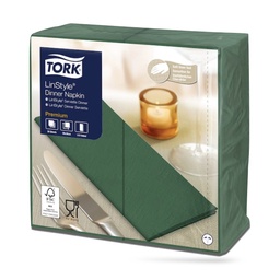 [478165] Tork LinStyle textilhatású szalvéta 39 x 39 cm-es cm-es 1 r. 50 lapos zöld