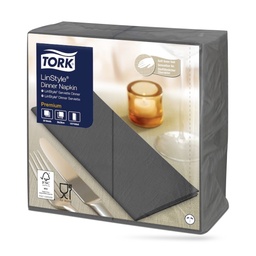 [478169] Tork LinStyle textilhatású szalvéta 39 x 39 cm-es cm-es 1 r. 50 lapos antracit