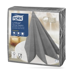 [478728] Tork LinStyle textilhatású szalvéta 39 x 39 cm-es cm-es 1 r. 50 lapos szürke