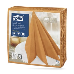 [478851] Tork LinStyle textilhatású szalvéta 39 x 39 cm-es cm-es 1 r. 50 lapos narancs