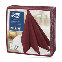 [478855] Tork LinStyle textilhatású szalvéta 39 x 39 cm-es 1 r. 50 lapos bordó