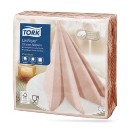 [478881] Tork LinStyle textilhatású szalvéta 39 x 39 cm-es cm-es 1 r. 50 lapos korallpink