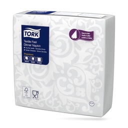 [509413] Tork LinStyle Arabesque textilhatású szalvéta 39 x 39 cm-es cm-es 1 r. 50 lapos fehér