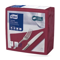 [509417] Tork Airlaid texturált szalvéta 40 x 40 cm-es 2 r. 50 lapos bordó