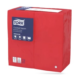 [509522] Tork koktélszalvéta 24 x 24 cm-es 1 r. 500 lapos piros