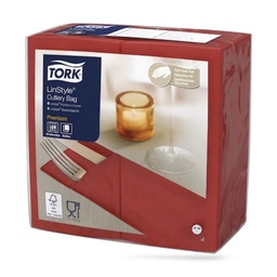 [509604] Tork LinStyle cutlery szalvéta 39 x 39 cm-es cm-es 1 r. 50 lapos piros