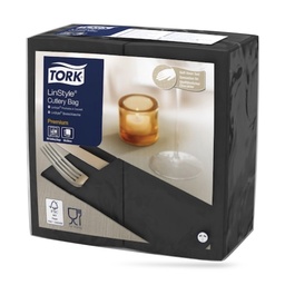 [509606] Tork LinStyle cutlery szalvéta 39 x 39 cm-es cm-es 1 r. 50 lapos fekete
