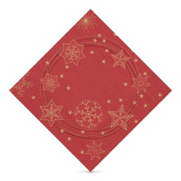[D200856] Duni tissue szalvéta 33 x 33 cm-es 3 r.  250 lapos Star Shine Red